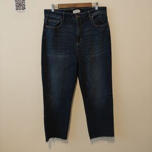 Carly Jean Los Angeles Dark Blue Ankle Jeans